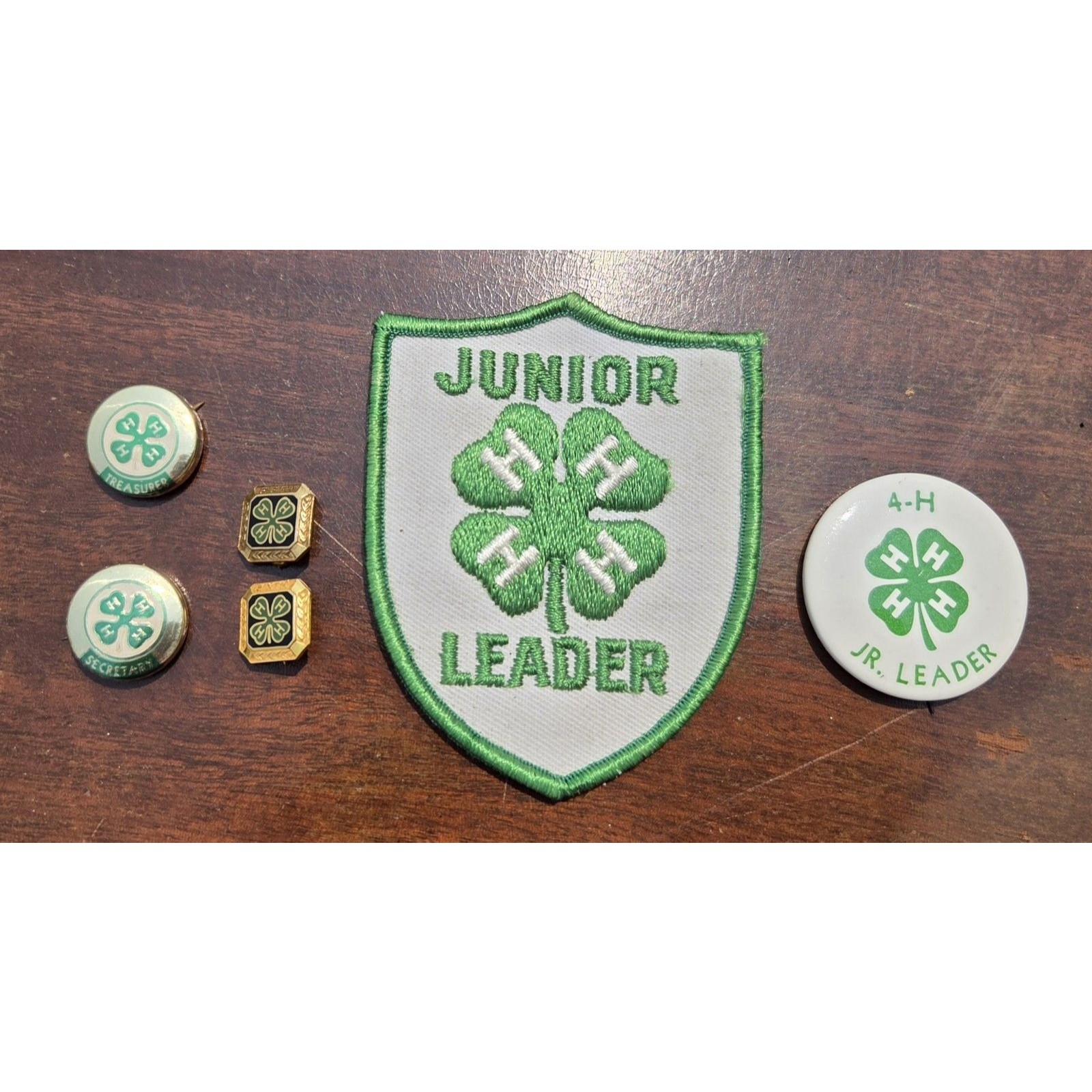 4h Club Four Leaf Clover 10k Gold Filled Pins  Patch Junior Leader Treasurer